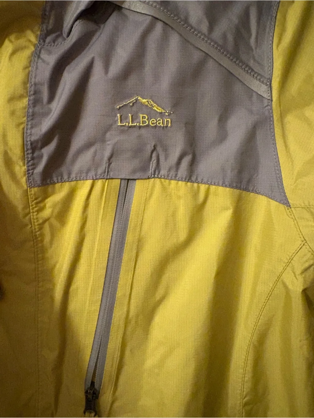 L.L. Bean Yellow and Gray Kids' Rain Jacket